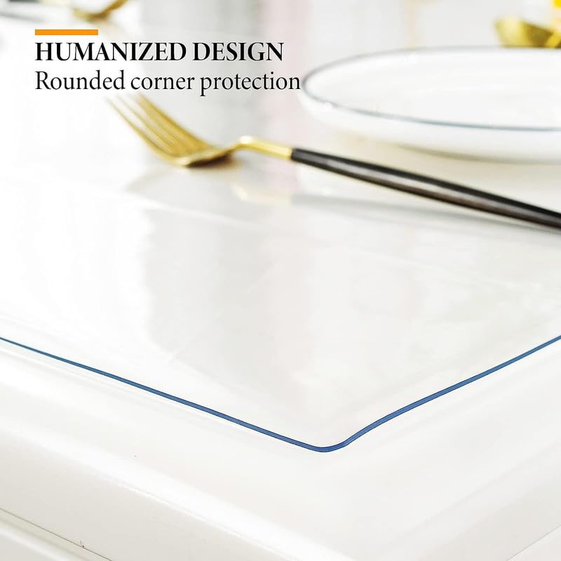 Deep Dream 2.0mm Clear Desk Cover Protector, 30  60 Inch Clear Desk Cover, Rectangular Vinyl Desk Pad, PVC Plastic Table Cover f